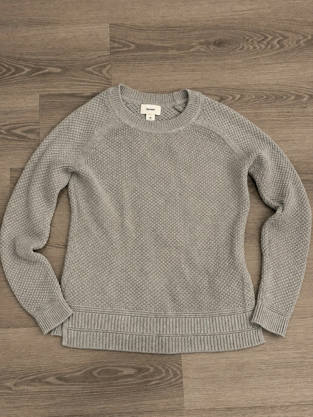 Old Navy Grey Textured Knit Crewneck Sweater – XS